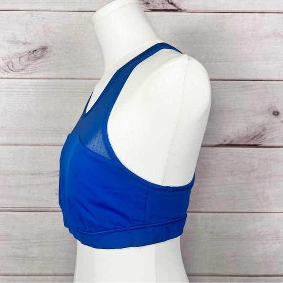 Lululemon Move Sheer Mesh Cutout Sports Bra Blue Racerback Sz 8 - Picture 4 of 7